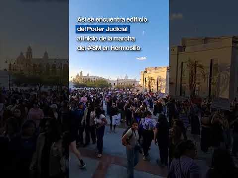 Así se ve el edificio del Poder Judicial en Sonora por la marcha del día de la mujer