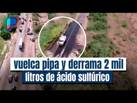 Accidente provoca derrame químico y moviliza a cuerpos de emergencia en Caborca