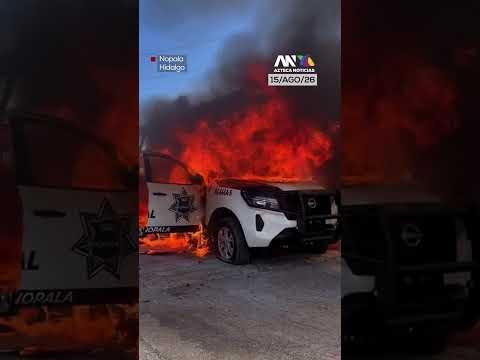 Pobladores en Hidalgo incendian patrulla en protesta por autopista